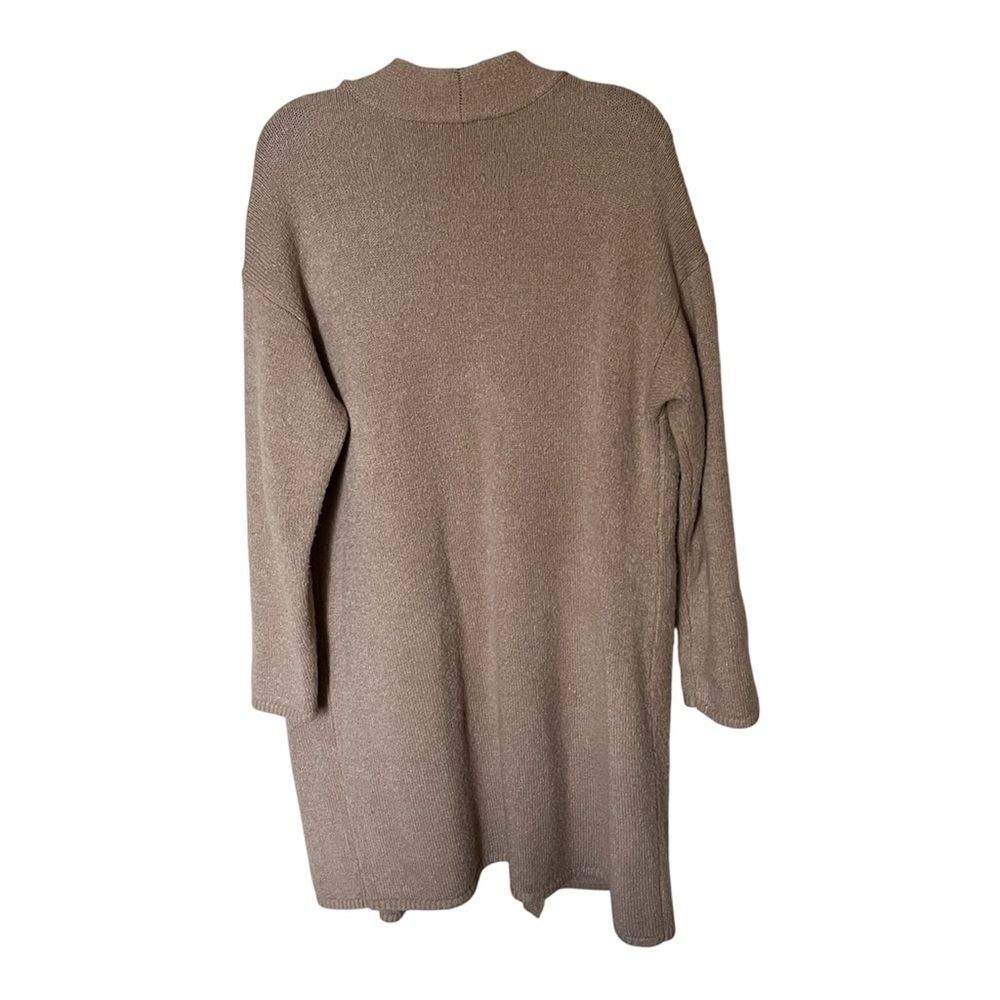 Chico's Wool-Blend Pearl/Rhinestone Embellished Tan Cardigan Duster Size 1 MED - Picture 3 of 9
